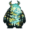 Waldfreund Monster Landschaft