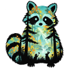 Wald-Raccoon im Blumenwald