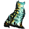 Waldwolf im Mondlicht