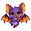 Gierige lila Fledermaus