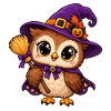 Eulenhexe niedliches Halloween