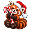Roter Panda mit Weihnachtsmütze & Zucker