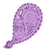 Lila Paisley-Tropfenmuster