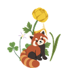 Roter Panda · Blumen · Natur