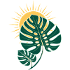 Monstera Blatt mit Sonne – Boho Botanical