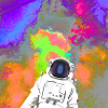Astronaut im Farbnebel