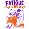 Müde, aber gruselig – Halloween-Skelett.