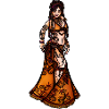 Bernsteinfarbenes Sonnenuntergangs-Bauchtanzkleid