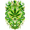 Neon-Kräuterblatt Mandala Design
