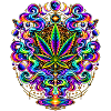 Psychedelisches Hanfblatt Feuerwerk
