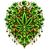Grünes Cannabisblatt Mandala