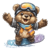 Snowboardbär im Winter
