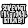 Somewhat Functional Introvert Spruch Logo Text