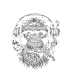 Junglist-Affe mit Kopfhörern