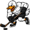 Coole Ente Eishockeyspieler Cartoon