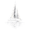 Segelboot Silhouette am Wasser