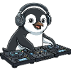 Pinguin DJ Musik Techno Party Comic