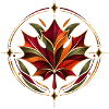 Herbstblatt Mandala Goldrahmen