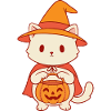 Kätzchen im Halloween Hexenhut