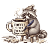 Raccoon Kaffee Morgenstimmung