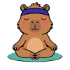 Niedliche Capybara-Yoga-Pose Meditier-Grafik