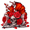 Rosenknochen Gothic Flammenrose