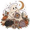 Cozy Ghost Knitting Autumn Night
