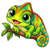 Chamäleon Kawaii Style – Süßes Reptil