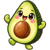 Avocado Kawaii Style – Süßes Fruchtmotiv