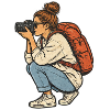 Reisefotografin mit Kamera