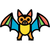 Bunte Halloween Fledermaus