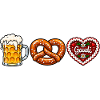 Bier Brezel & Lebkuchenherz –  Volksfest Motiv
