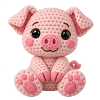 Häkelkuschel Schwein Rosa