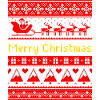 Hässliches Weihnachts-Pixel-Kunst-Weihnachtsmann-Schlittenmuster