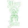 Grüne Ikone von Maria mit Strahlen