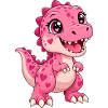 Kawaii Pink T-Rex mit Herzen