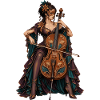 Cello Diva im ArtNouveau Gewand