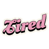 Tired Pink Retro Script Logo