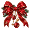 Weihnachtsrote Schleife mit Goldakzenten