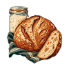 Sauerteiglaib und Starterglas