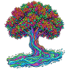 Baum des Lebens – Psychedelic Regenbogen Motiv