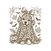 Leopard Ghost Puppy Halloween Bow