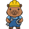 Niedlicher Capybara-Ingenieur-Maskottchen-Standardentzeichner