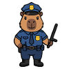Süßer Capybara-Polizist Ästhetischer Niedlicher Nagetier