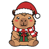 Niedliche Capybara-Weihnachtsmütze mit Weihnachtsmann-Hut-Geschenkbox