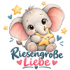 Riesengroße Liebe Elefant mit Stern