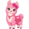 Kawaii Pink Llama mit Herz