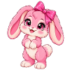Kawaii-Pinkkiefer mit großem Bogen