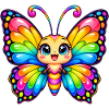 Kawaii Mehrfarbiger Schmetterling