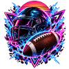 Neon Football Helm Synthwave